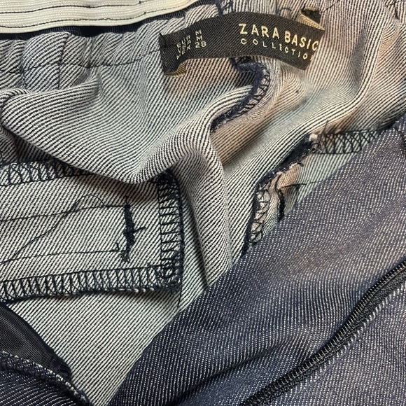 Zara elastic waist denim like slacks. Size medium, tapered leg. - Picture 4 of 4